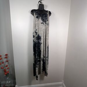 Enza Costa Silk Blend Tie Dye Tank Dress Size L Made In USA